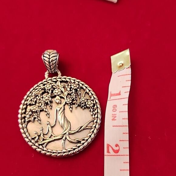 JAI Signed 925 Sterling Silver Mother of Pearl Tree of Life Pendant Charm - Picture 3 of 3